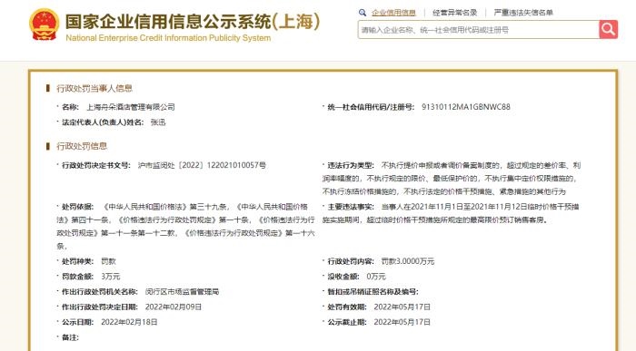 截圖自國家企業(yè)信用信息公示系統(tǒng)(上海)官網
