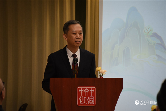 中國(guó)駐瑞典大使崔愛(ài)民致辭。人民網(wǎng)記者 殷淼攝
